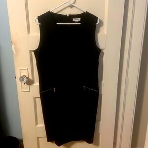 Calvin Klein sheath dress with gold tone zipper